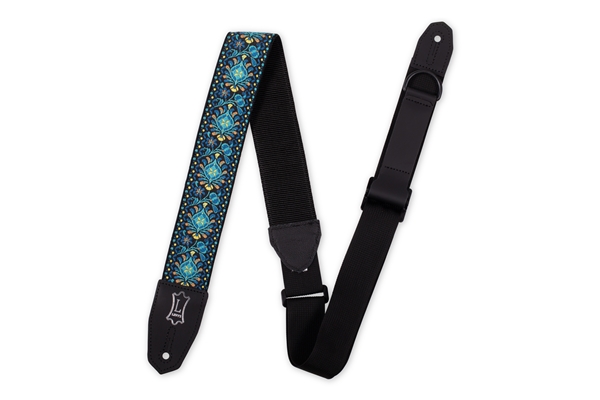 Levy's - MRHHT-04 Tracolla in jacquard Black, Blue, Gold Motif 2