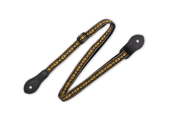 Levy's - MJ19UKE-002 Tracolla per ukulele in jacquard Black & Yellow 1/2