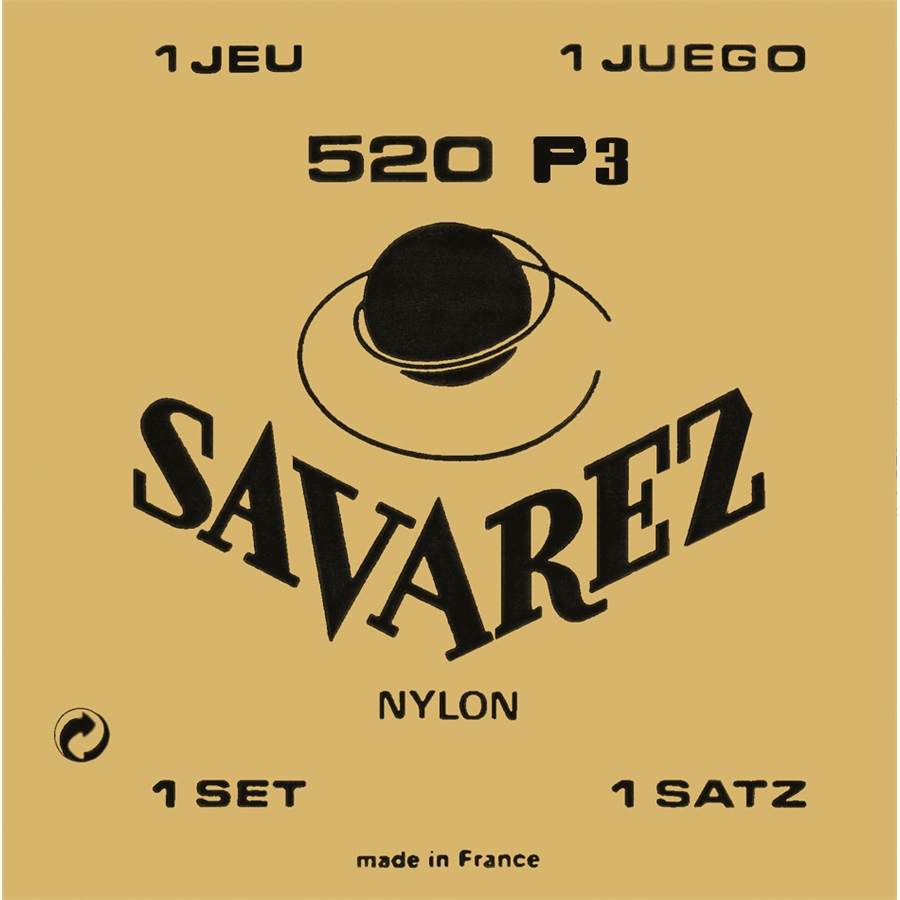 Savarez 520P3 Set con Alti Avvolti in Plastica Chitarra Classica