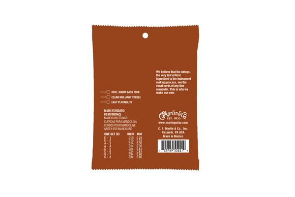 Martin & Co. - M400 Mandolin Strings Standard 80/20 Bronze