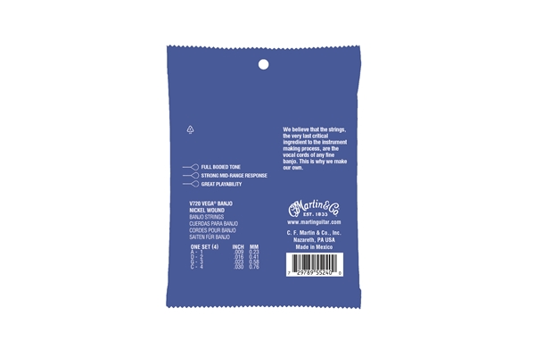 Martin & Co. - V720 Vega Banjo Strings Tenor Nickel Wound