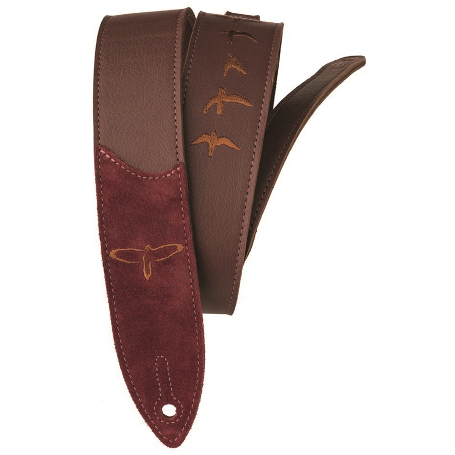 PRSPremium Leather Strap, Birds Embroid Burgundy (102079::009:)