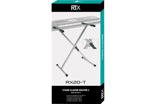 RTX - RX20-T Stand a X per Tastiera pesante Telaio Singolo Ball Lock Titanio