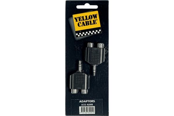 Yellow Cable - AD09 Adattatore Mini Jack TRS Maschio/2x RCA Femmina 2 Pcs