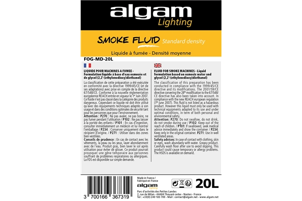 Algam Lighting - FOG-MD-20L Liquido Fumo Media Densità 20L