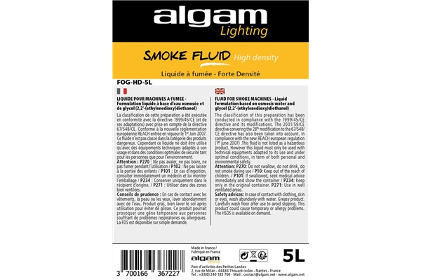 Algam Lighting - FOG-HD-5L Liquido Fumo Alta Densità 5L
