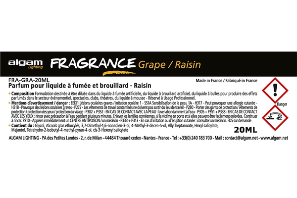 Algam Lighting - FRA-GRA-20ML Profumo per Liquido del Fumo 20ml Uva