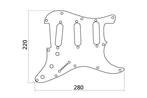 Yellow Parts - EZ1100B Battipenna 3 Strati Stratocaster® Style Nero