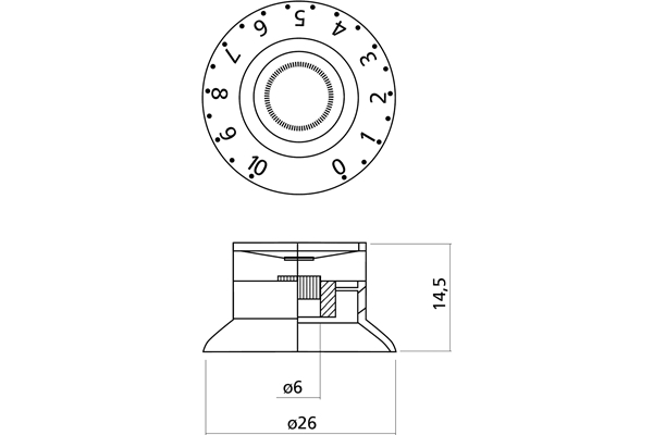 Yellow Parts - EZ2215B Manopole di regolazione SG® Style Nere 3 Pcs