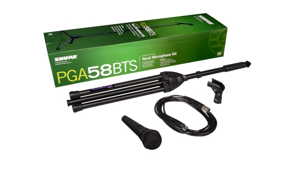 Shure - PGA58BTS Pack microfono, asta treppiedi, cavo XLR, astuccio