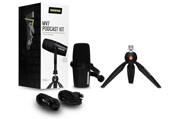 Shure - MV7-PODCAST-KIT Kit cavalletto da tavolo + microfono MV7