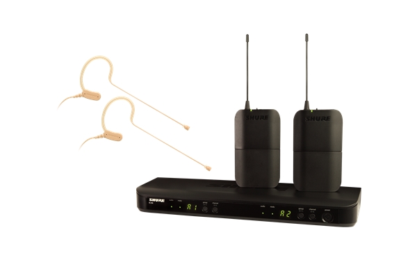 Shure - BLX188E-MX53 Sistema wireless BLX88E, 2x BLX1, 2x MX153T-O-TQG. (M17)