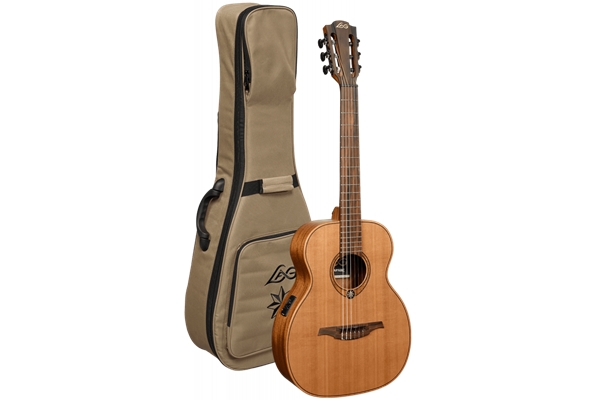 Lag - ESCAPADE-N-RCE Chitarra Acustica Travel Nylon Red Cedar EQ