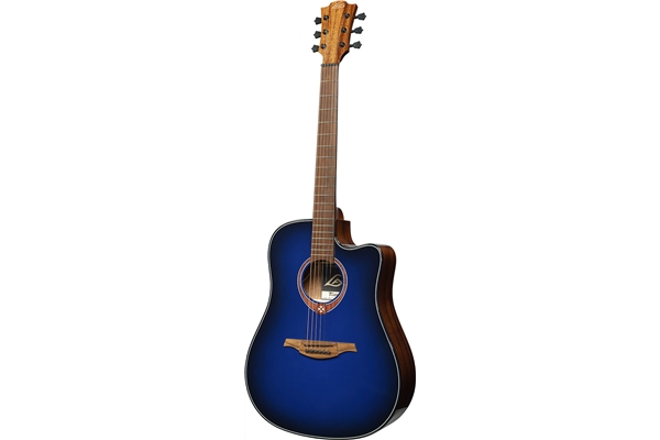 Lag Tramontane Special Edition T-BLUE-DCE Blue Burst Dreadnought Cutaway EQ