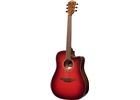 Lag Tramontane Special Edition T-RED-DCE Red Burst Dreadnought Cutaway EQ
