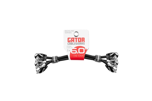 Gator Cableworks GCWB-INS-6INRA3PK Confezione da 3 cavi patch 90 gradi/90 gradi 15 cm Serie Backline