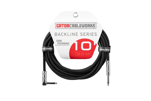 Gator Cableworks GCWB-INS-10RA Cavo strumento jack dritto/angolato 3 m Serie Backline