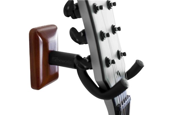 Gator Frameworks - GFW-GTR-HNGRMHG Supporto a muro per chitarra con piastra mogano
