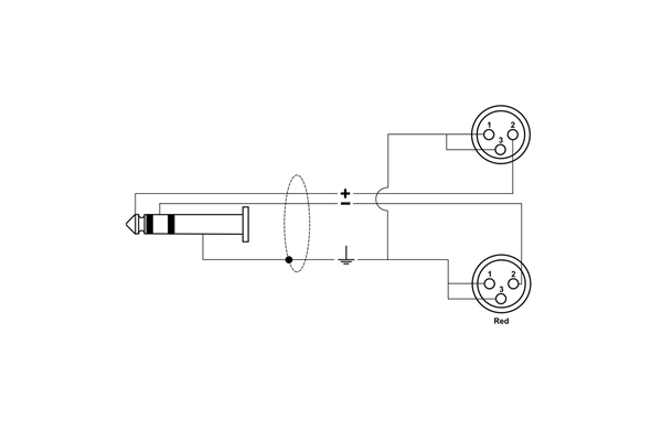 Quik Lok - RKSA/194-5 Minijack Stereo/2 XLR Femmina