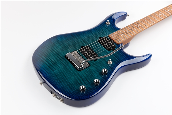 Music Man - JP15 6 Cerulean Paradise Flame Tastiera Acero Figurato Roasted