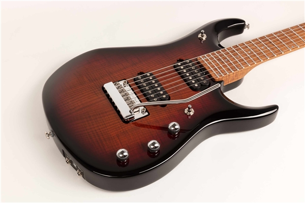 Music Man - JP15 7 String Tiger Eye Flame Top