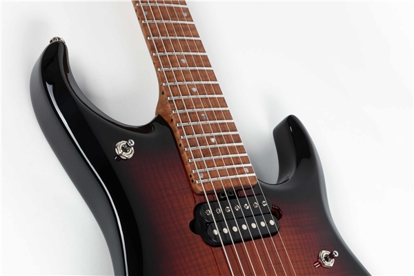 Music Man - JP15 7 String Tiger Eye Flame Top