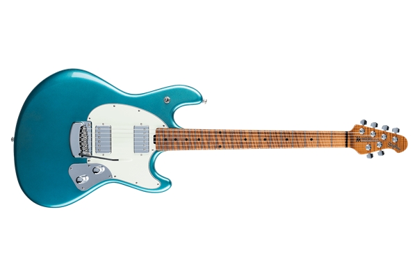 Music Man StingRay RS Guitar HH Vintage Turquoise Tastiera Acero