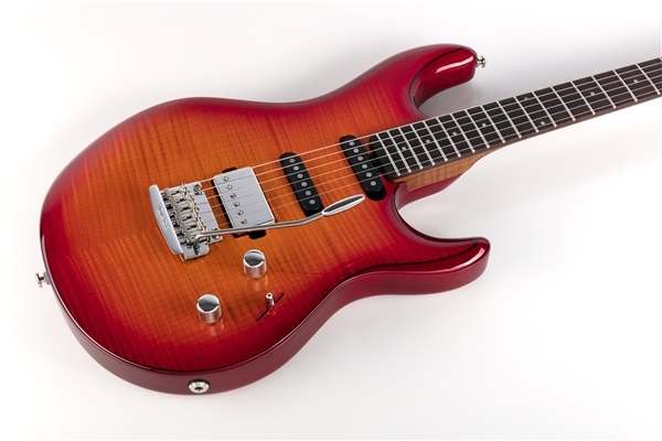 Music Man - Luke 3 BFR HSS Cherry Burst Flame Tastiera Palissandro