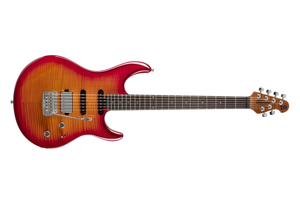 Music Man - Luke 3 BFR HSS Cherry Burst Flame Tastiera Palissandro