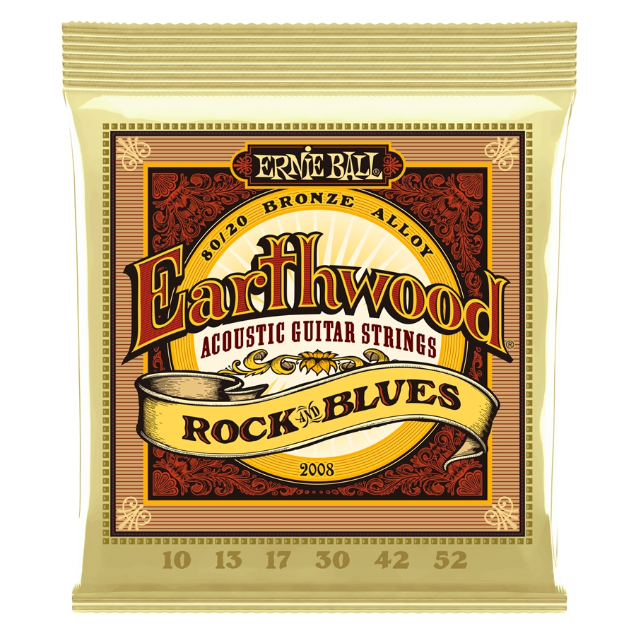 Ernie Ball 2008 Earthwood Rock & Blues con Sol Liscio 80/20 Bronze 11-52