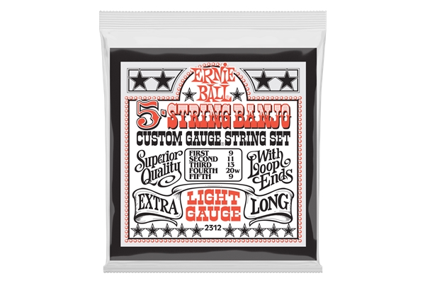Ernie Ball 2312 Banjo Light 5-String Loop End Stainless Steel
