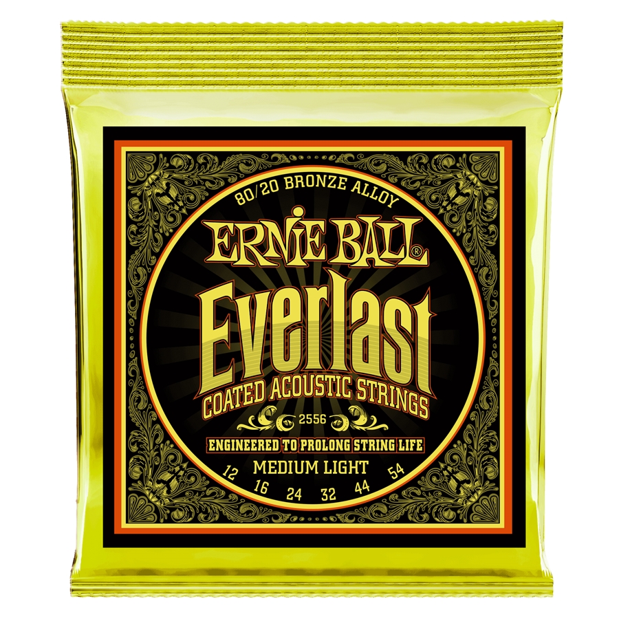 Ernie Ball 2556 Everlast Coated 80/20 Bronze Medium Light 12-54