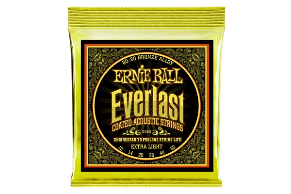 Ernie Ball - 2560 Everlast Coated 80/20 Bronze Extra Light 10-50