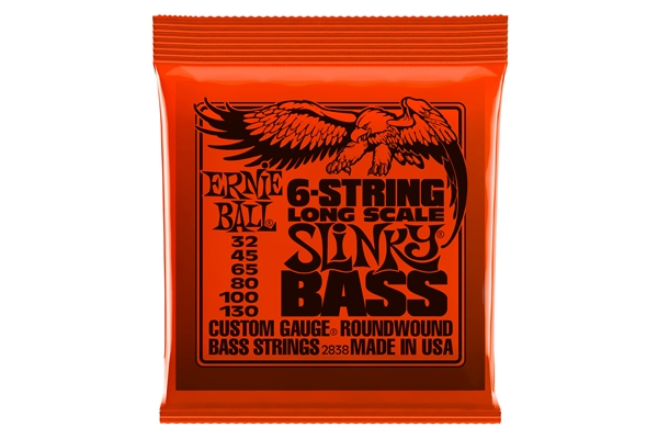 Ernie Ball 2838 Nickel Wound 6 corde scala lunga 32-130