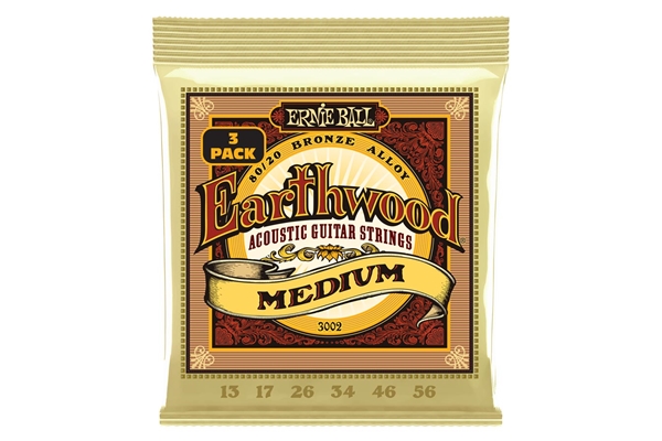 Ernie Ball - 3002 Erthwd Med 8020 Brnz 3 Pk 13 56