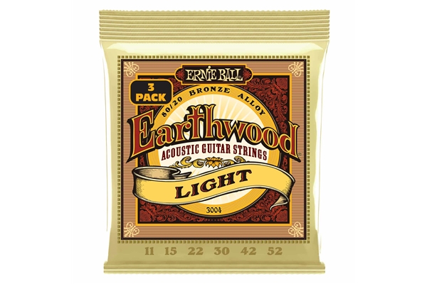 Ernie Ball - 3004 Earthwood 80/20 Bronze Light 11-52 - 3 Mute