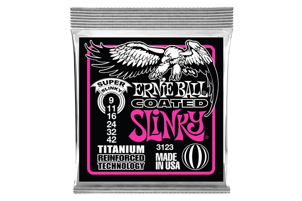 Ernie Ball 3123 RPS Coated Titanium Super Slinky 9-42