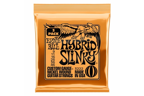 Ernie Ball - 3222 Nickel Wound Hybrid Slinky 9-46 - 3 Set