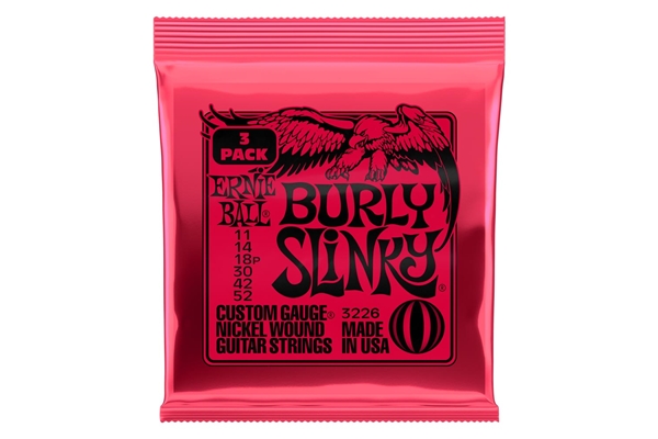 Ernie Ball - 3226 Burly Slinky Nckl Wnd 3 Pk 11 52