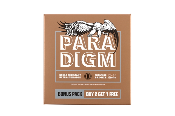 Ernie Ball 3316 Paradigm Medium Light Phosphor Bronze 12-54 Gauge 3 Pack