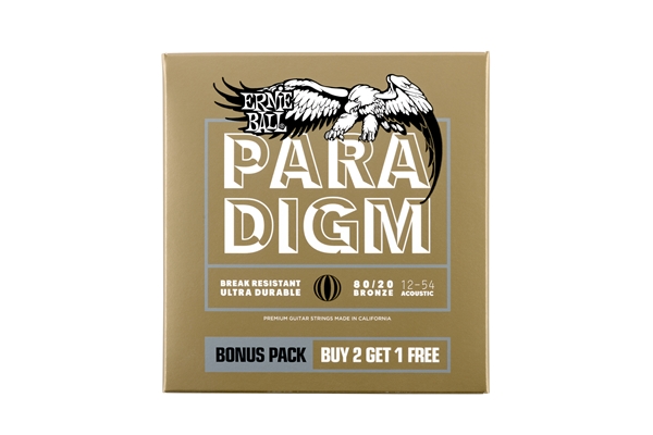 Ernie Ball 3326 Paradigm Medium Light 80/20 Bronze 12-54 Gauge 3 Pack