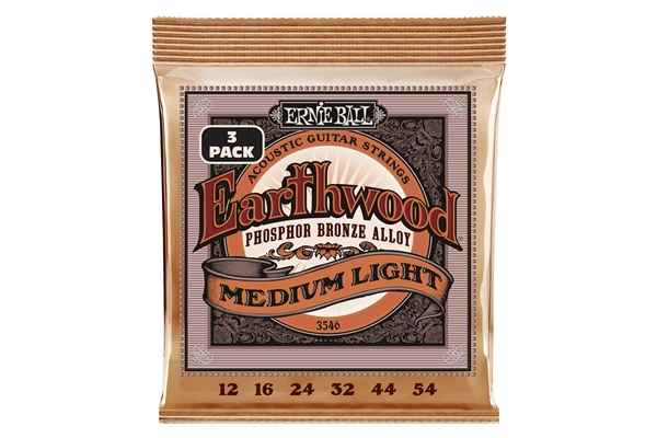 Ernie Ball - 3546 Erthwd Med Light Phos 3 Pk 12 54