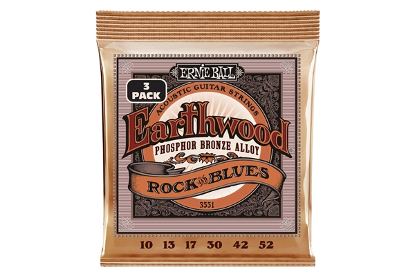 Ernie Ball - 3551 Erthwd RandB wPlain G 3 Pk 10 52