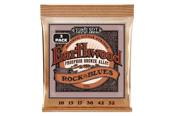 Ernie Ball 3551 Erthwd RandB wPlain G 3 Pk 10 52