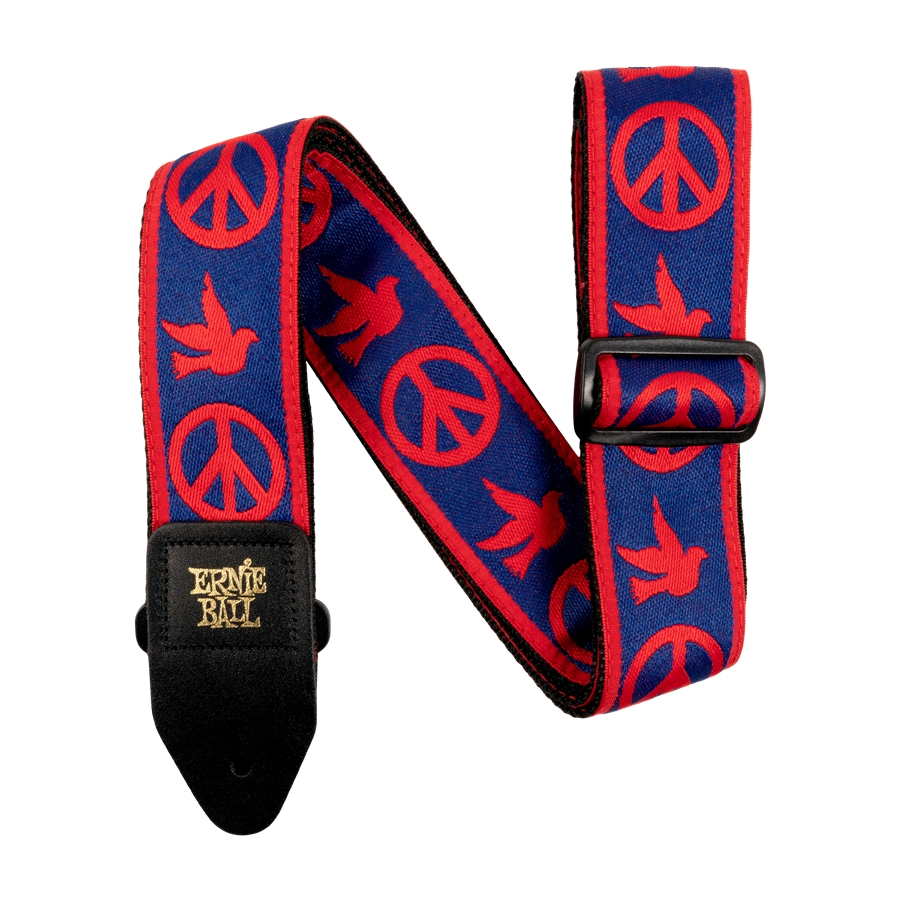 Ernie Ball 4698 Tracolla Red and Blue Peace Love Dove Jacquard Strap 2021