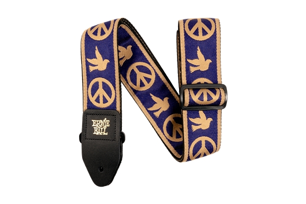 Ernie Ball - 4699 Tracolla Navy Blue and Beige Peace Love Dove Jacquard Strap 2021