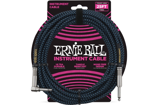 Ernie Ball - 6060 Cavo Braided Black/Blue 7,62 m