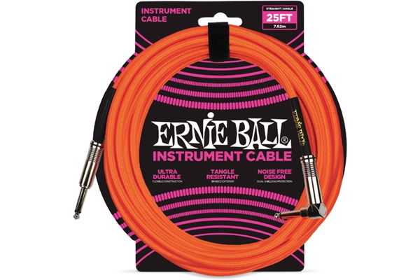 Ernie Ball - 6067 Cavo Braided Neon Orange 7,62 m