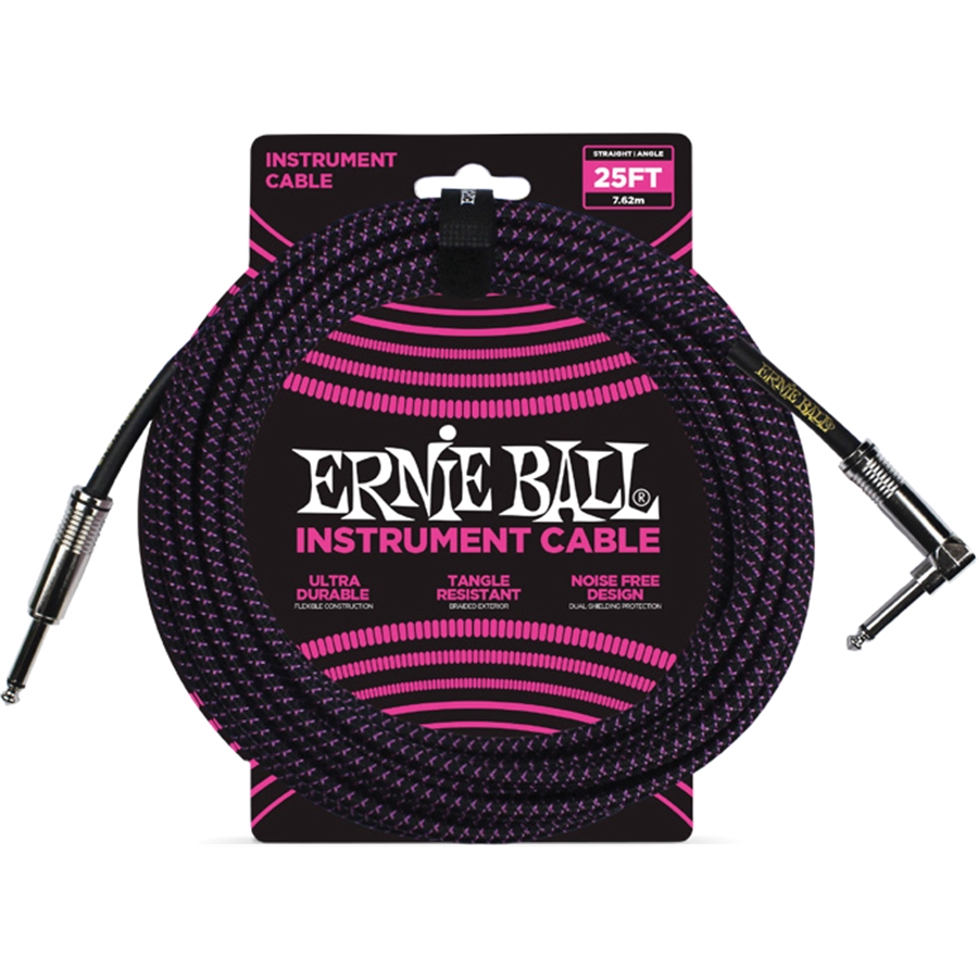 Ernie Ball 6068 Cavo Braided Black/Purple 7,62 m