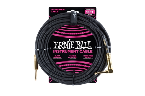 Ernie Ball 6081 Cavo Braided Black Gold Tips 3,05 m